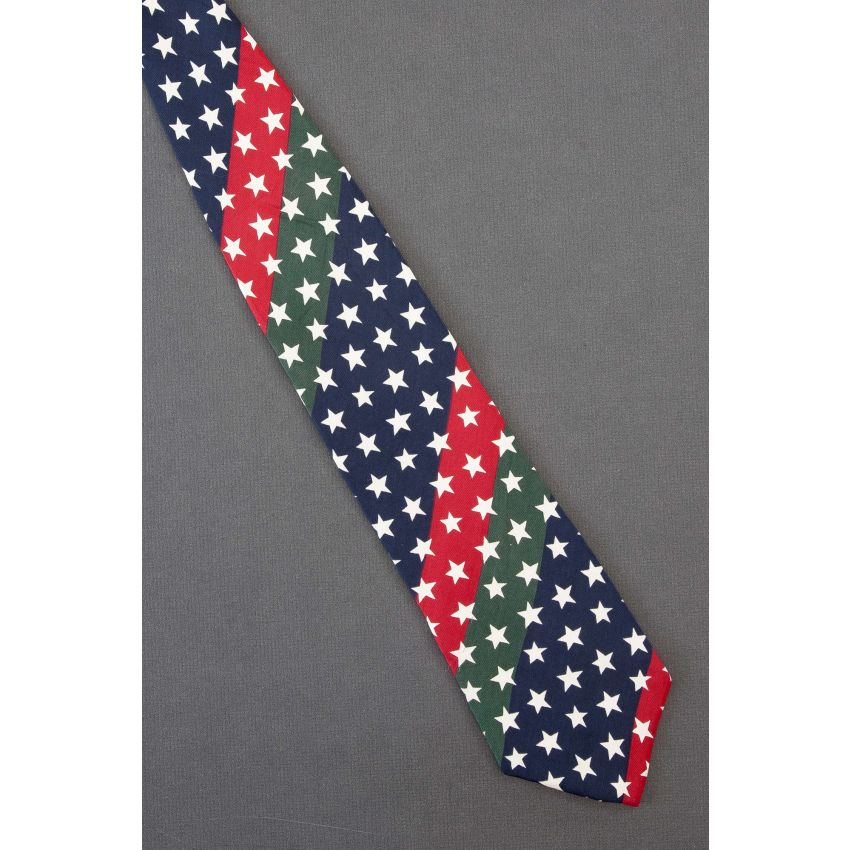 Stars Against Colorful Stripes - Silk Necktie