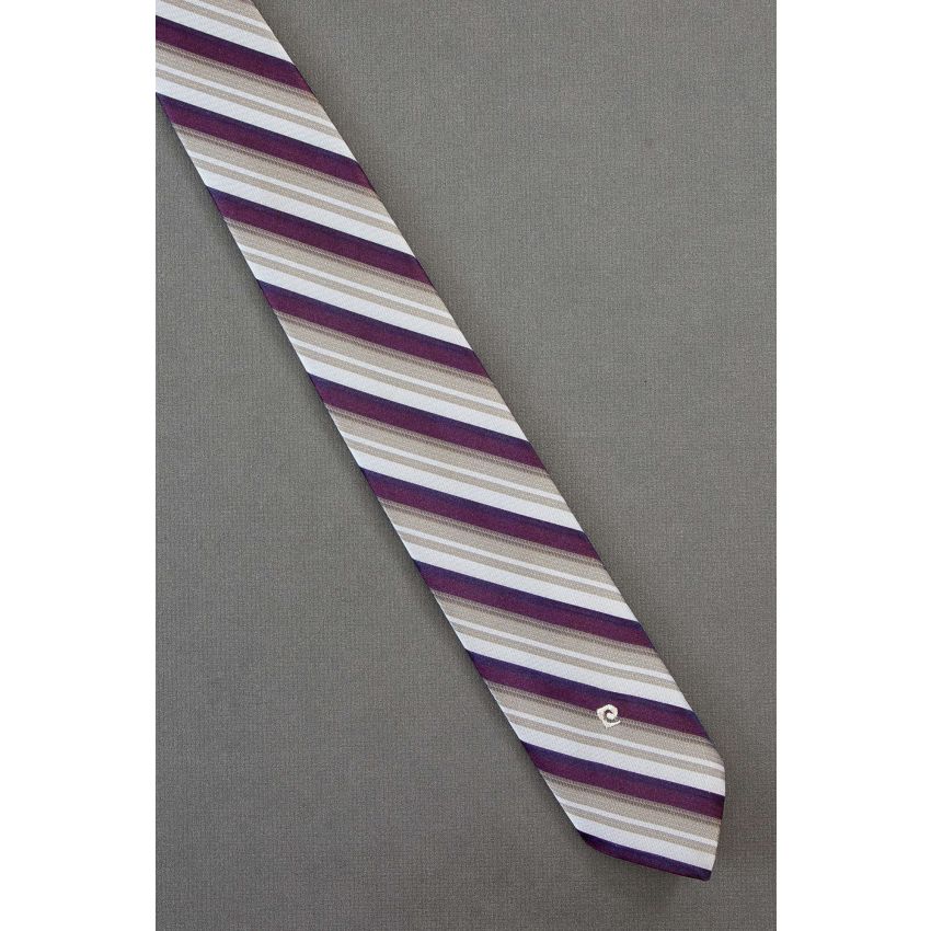 1980's Pierre Cardin Skinny Logo Striped Tie