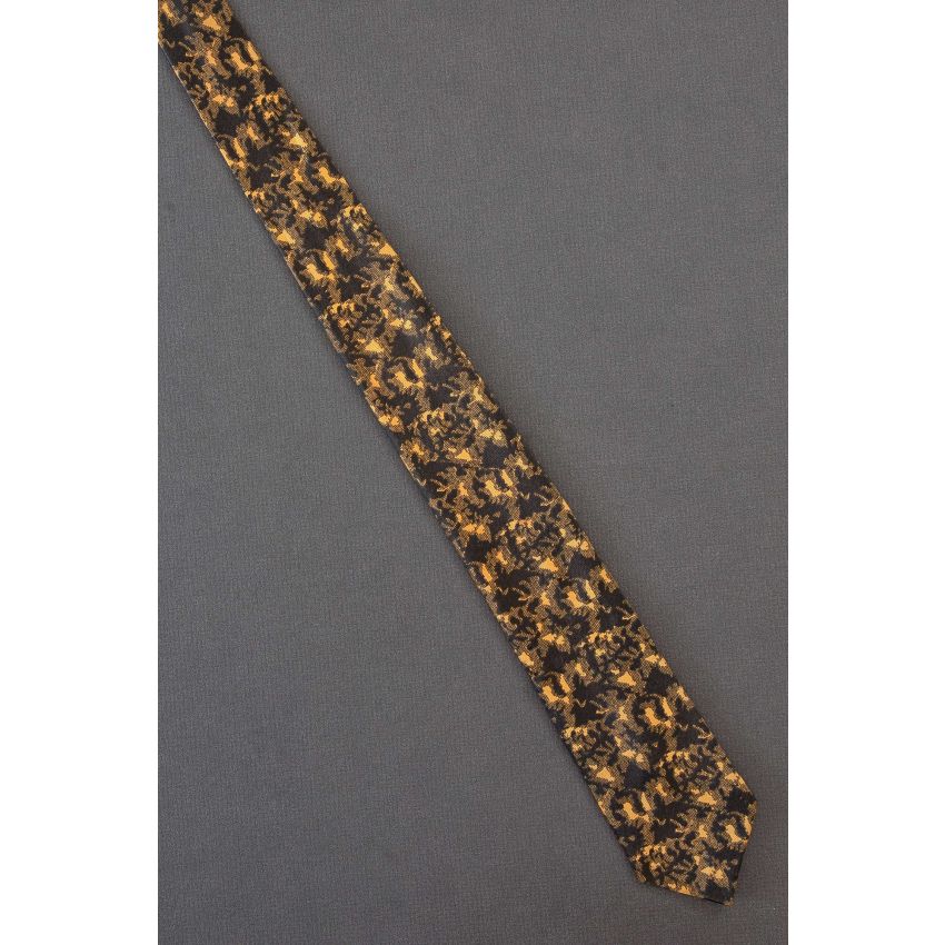 Orange & Black Organic Shapes - 50's Skinny Tie
