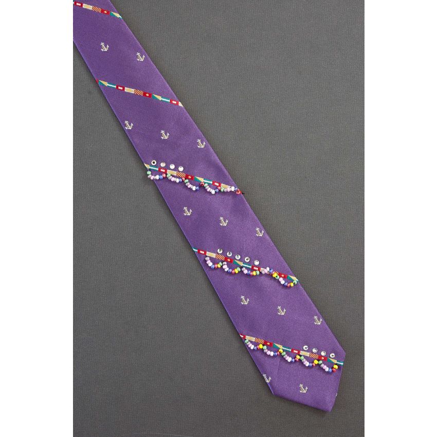 Anchors, Signal Flags & Colorful Beads Necktie