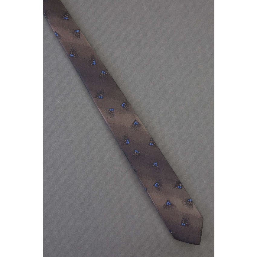 Blue Doodads & Fuzzy Stripes - 80's Skinny Tie