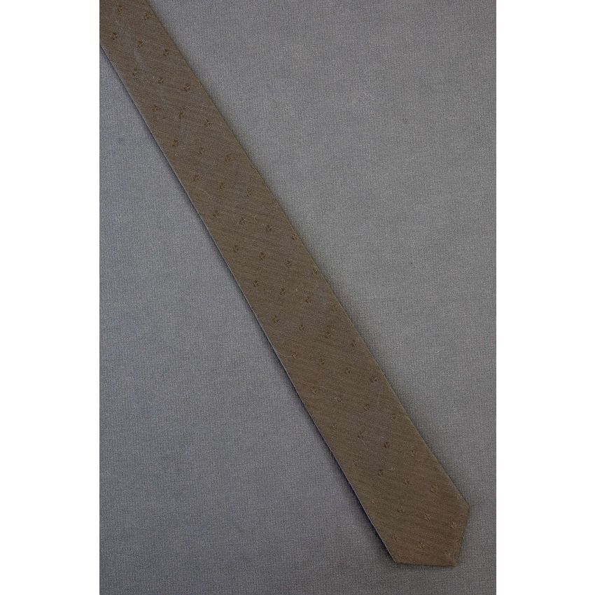 Textured Green/Brown - 1980's Skinny Silk Tie