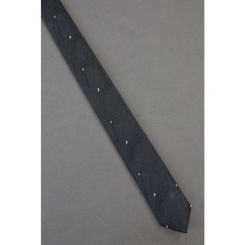 White Flecks on 1980's Skinny Black Neck Tie