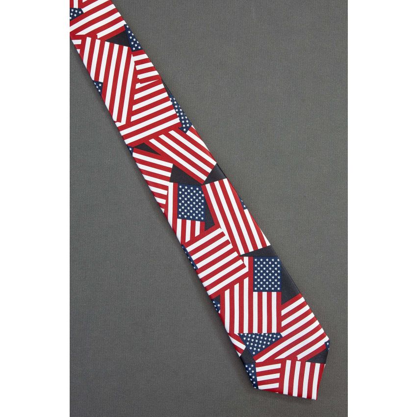 Collage of American Flags - Patriotic Necktie