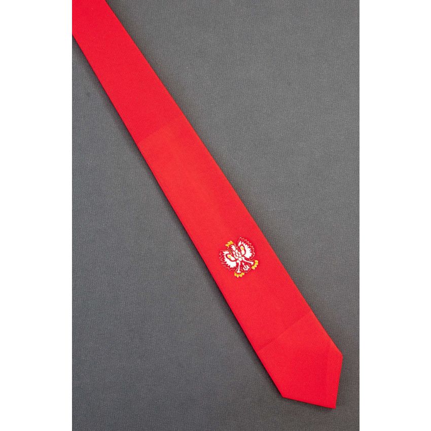 Heraldic Eagle - 1980's Narrow Red Necktie