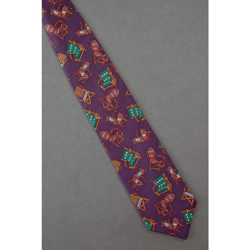 Wicker Chairs - Purple Silk Structure Necktie