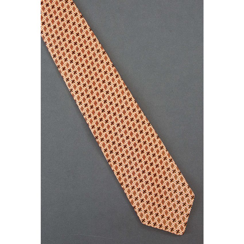 Diamonds Big & Small - 70s Orange Bronzini Tie