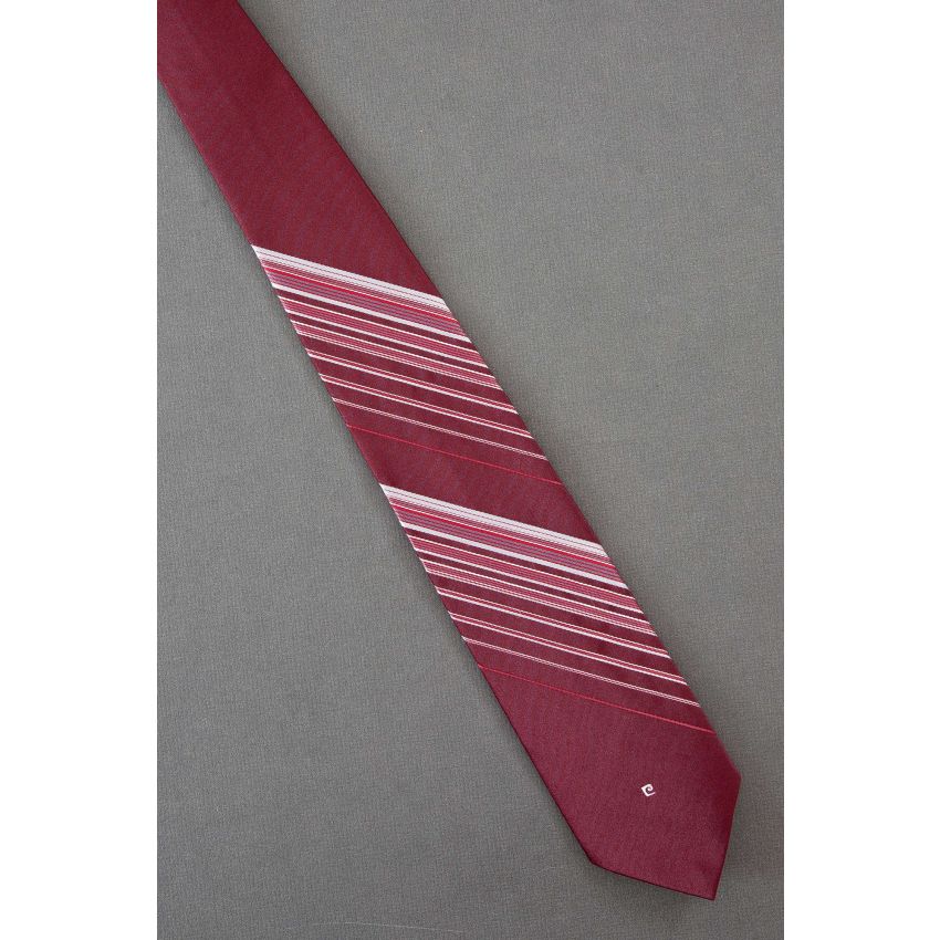 Pierre Cardin Logo - 70's Extra Long Red Stripe Tie