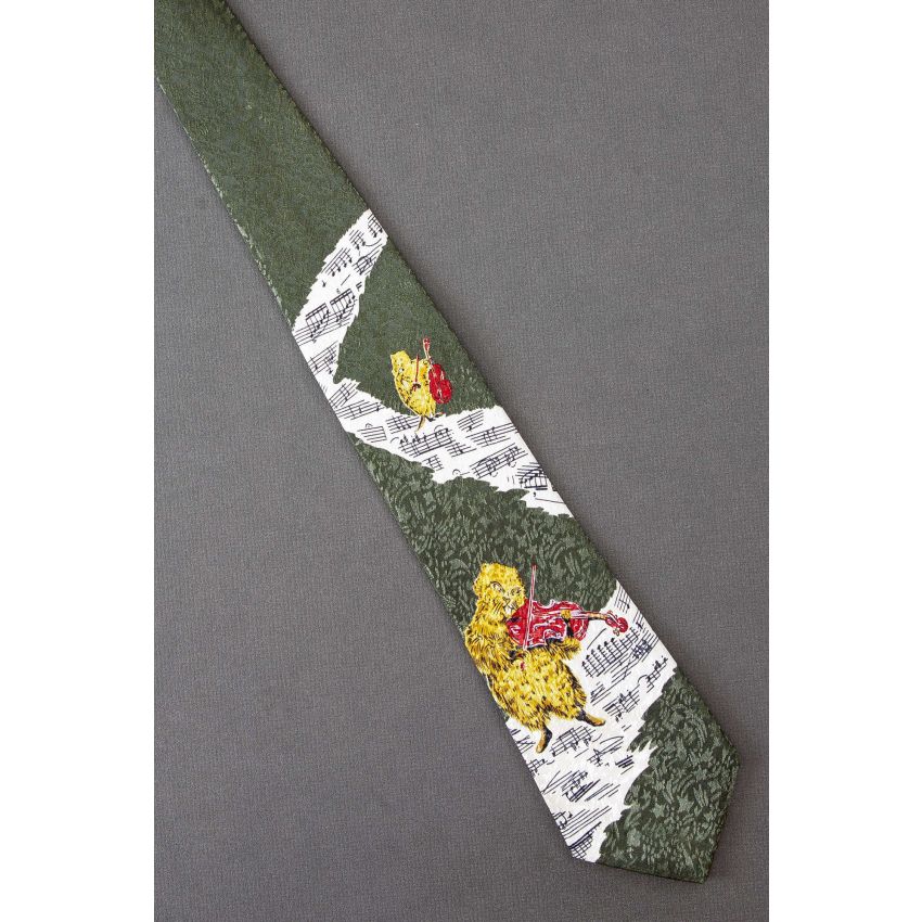 Beavers Play Violin or Viola - Music Necktie