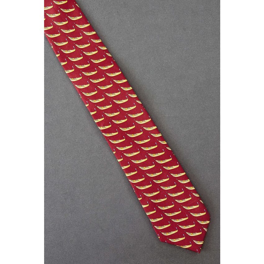 Group of Gondolas - Extra Long Red Silk Tie