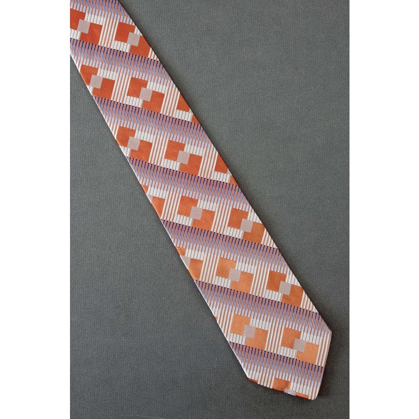 Orange Geometric - New Portofino Collection Tie