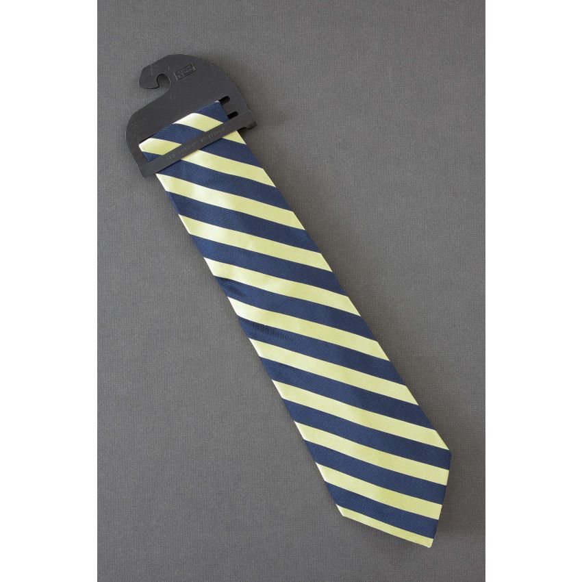 Yellow & Navy Striped -  New Silk Merona Tie