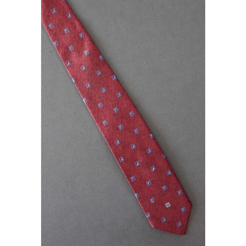 Givenchy Logo - 1980's Skinny Geometric Necktie