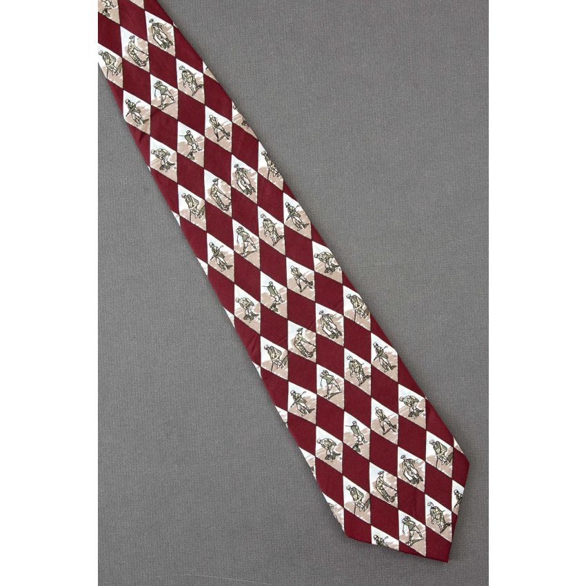 Golfers Inside Diamonds - Pierre Cardin Necktie