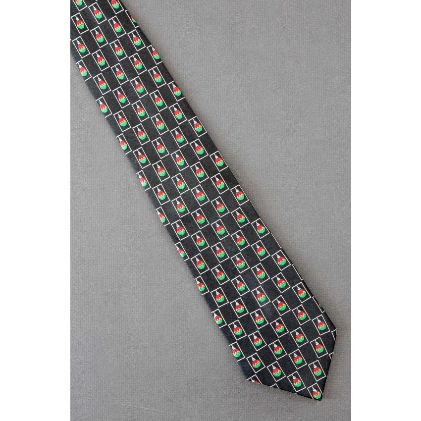 Round Christmas Tree Ornaments - Silk Necktie