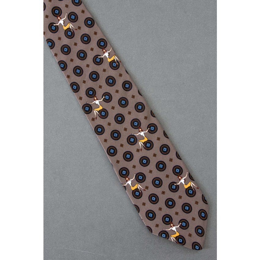 Woman on Polka Dot Shouts Hey Fella Necktie