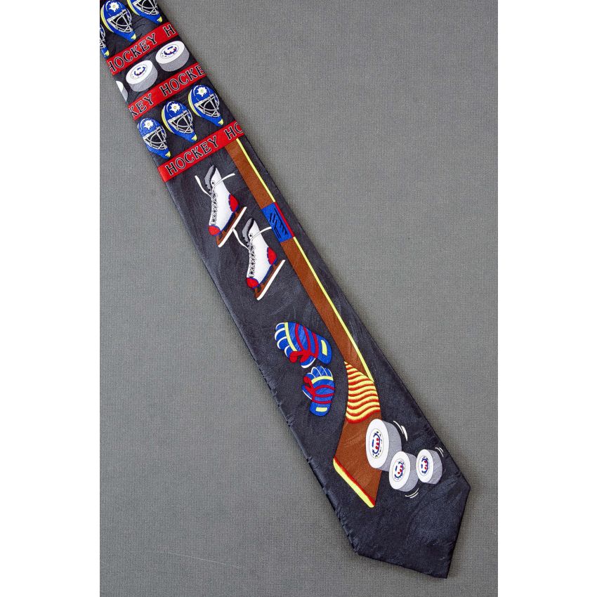 Hockey Stick, Gloves, Skates & Pucks Necktie