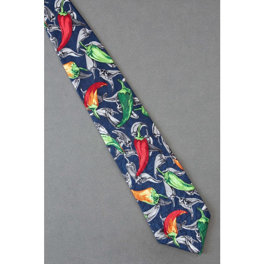 Red, Orange, Green & Gray Peppers - Necktie