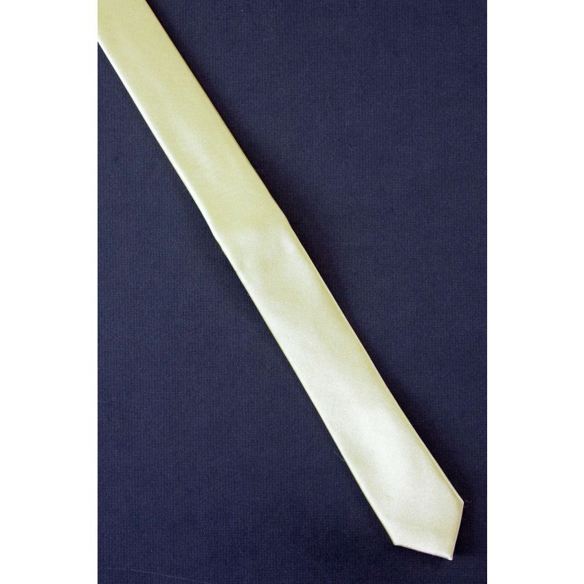 Pastel Yellow Color - Extra Long Skinny Tie