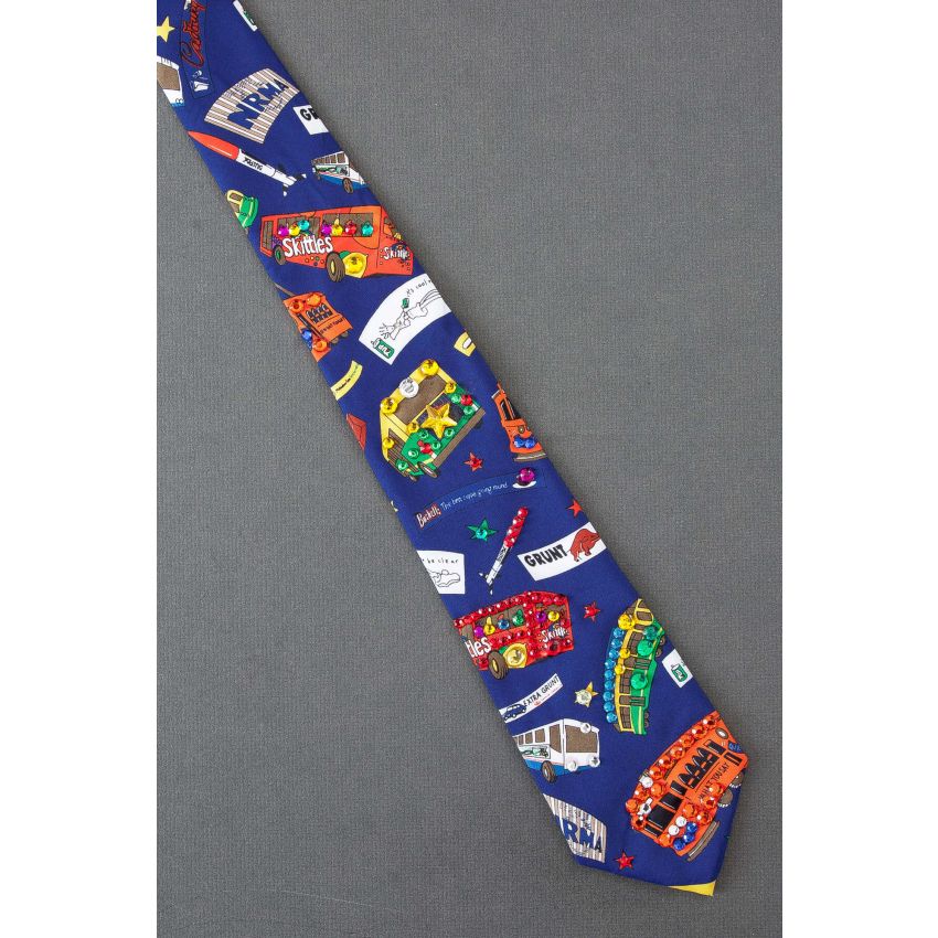 Rhinestone Decorated Buses - Unique Necktie