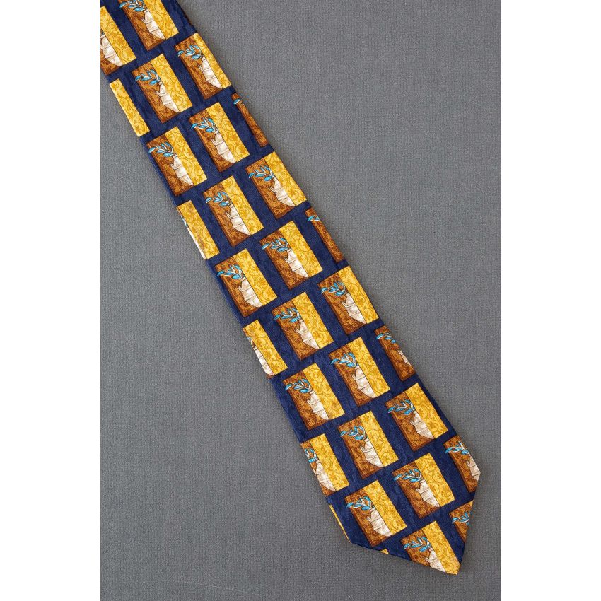 Vase With Leaves Behind a Curtain Repeat - Necktie