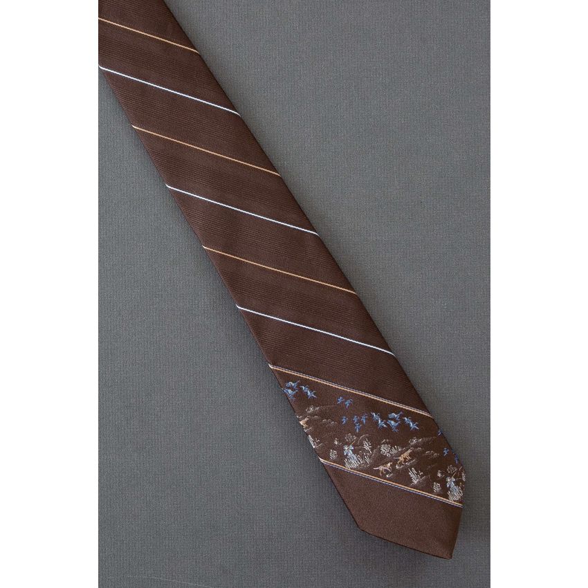 Man With Dogs Hunting Ducks - 80's Skinny Tie