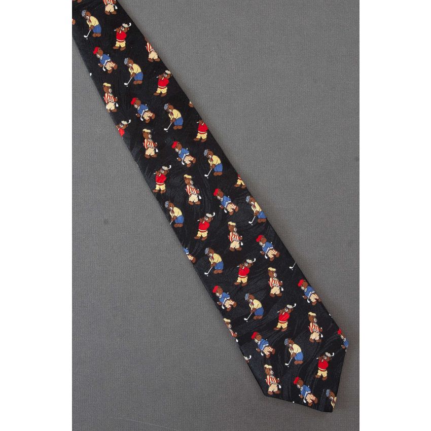 Teddy Bear Golfers - Silk Museum Artifacts Necktie
