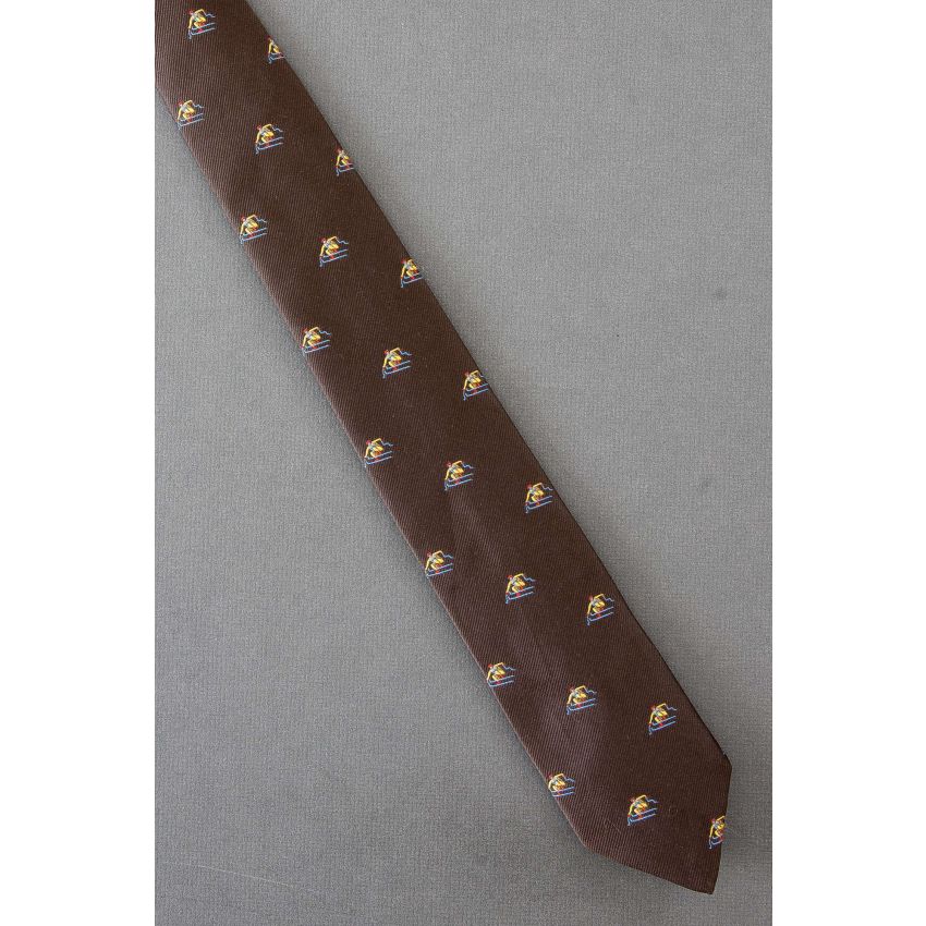 Downhill Ski Racer - 80's Skinny Brown Necktie