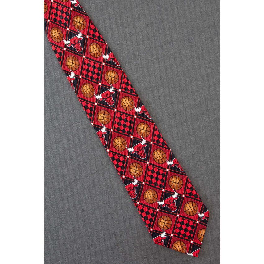 Chicago Bulls Logo & Basketballs - Necktie