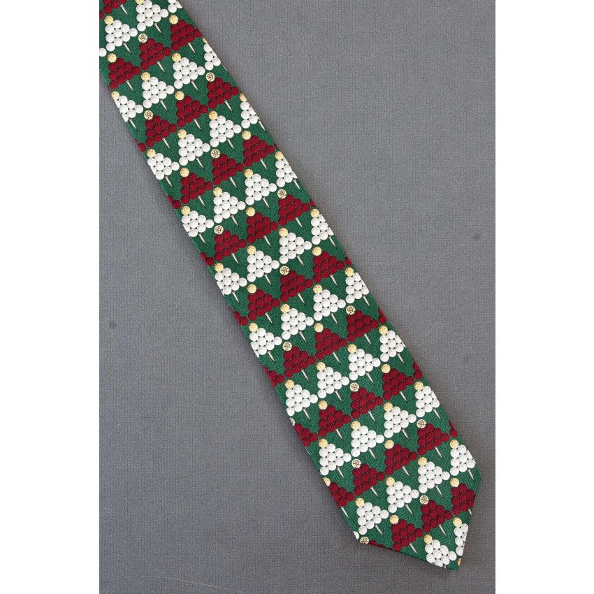 Golf Balls Teed Up Like Billiard Balls - Necktie