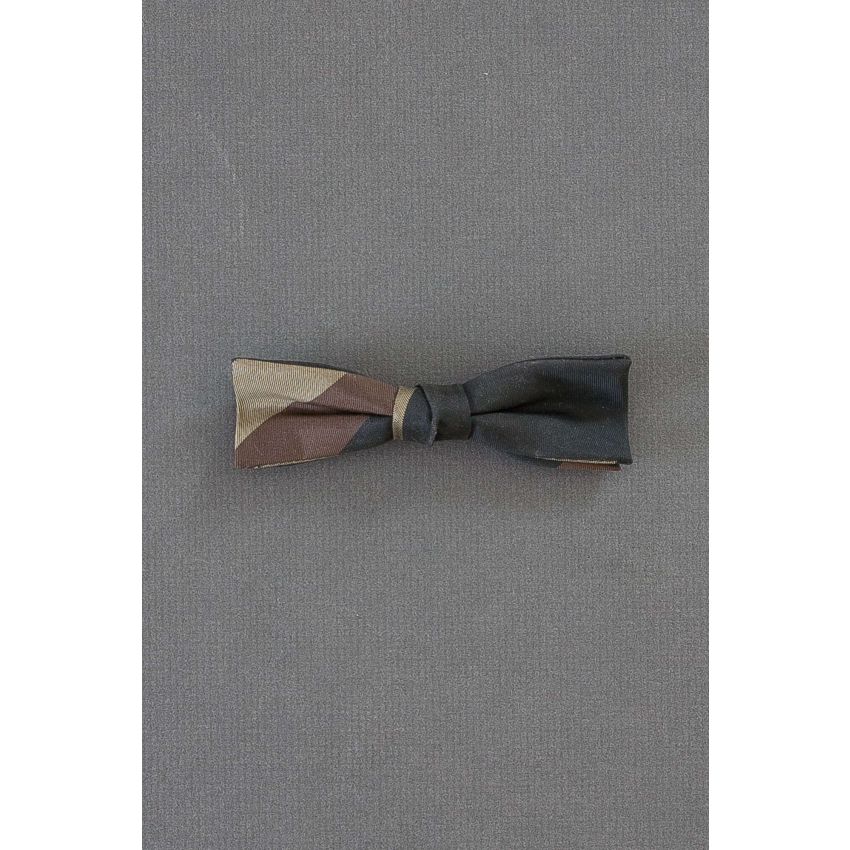 Half Solid, Half Striped - Pre-Tied Clip On Bow Tie