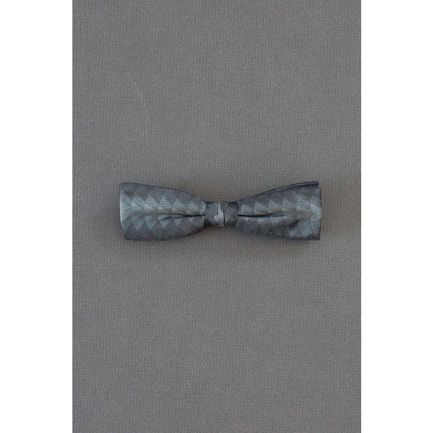 Unique Gray Geometry - Pre-Tied Clip On Bow Tie