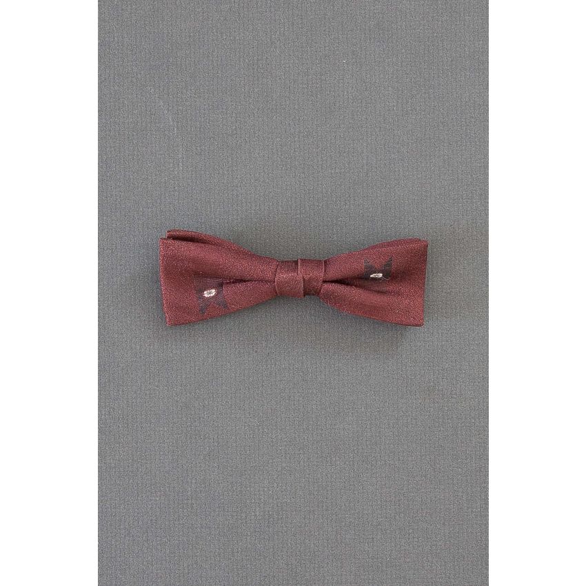 Rust Red With Flourish - Pre-Tied Clip On Bow Tie