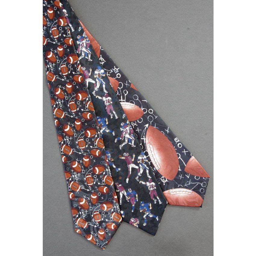 3 For $25 - Footballs & Players - Sports Neckties