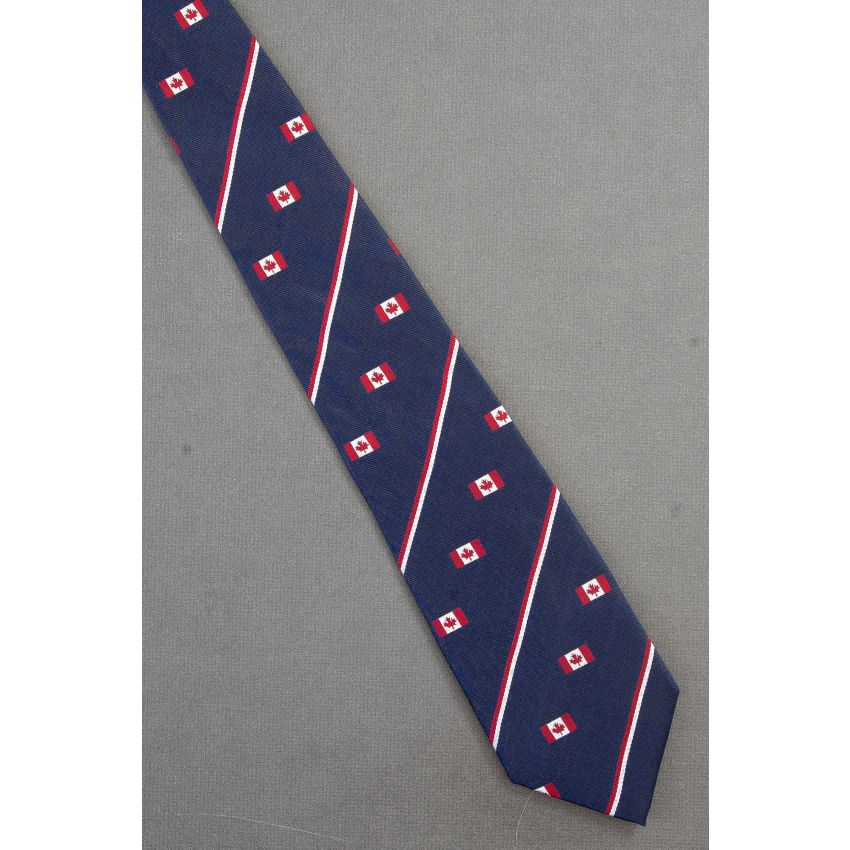 Canadian Flag - Ashford & Brooks Navy Stripe Tie