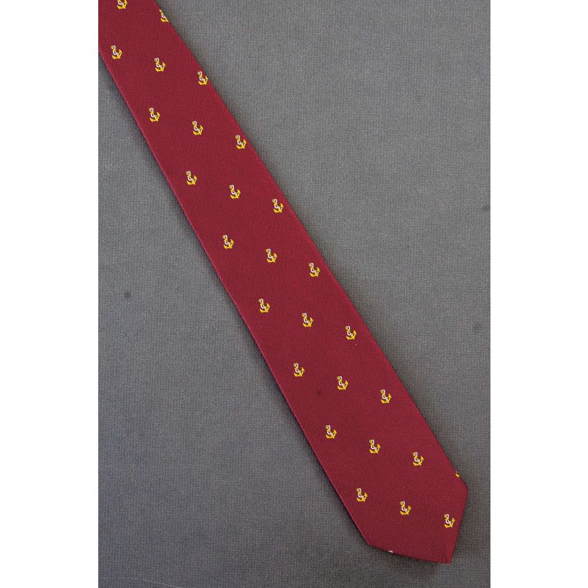 Anchor Allover - 1980's Narrow Vintage Necktie