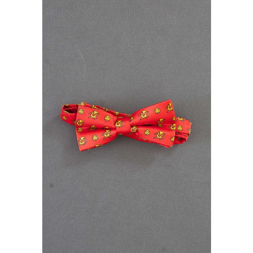 Dragon & Icosahedron - Red Pre-Tied Bow Tie