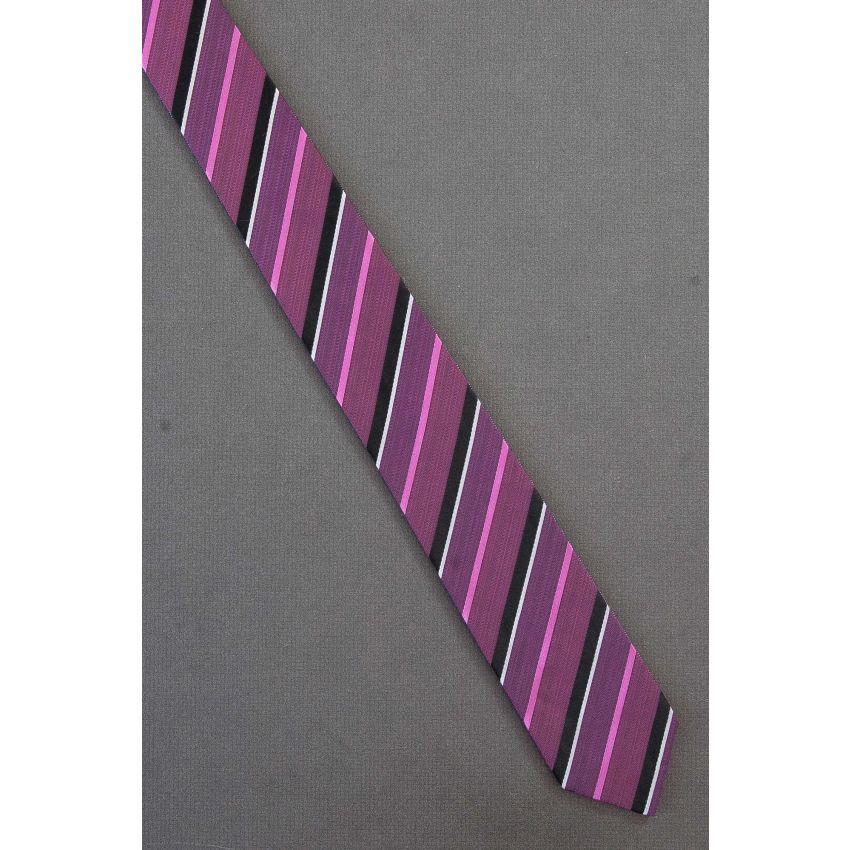 Stripes on One Side, Solid On Other - Reversible Tie