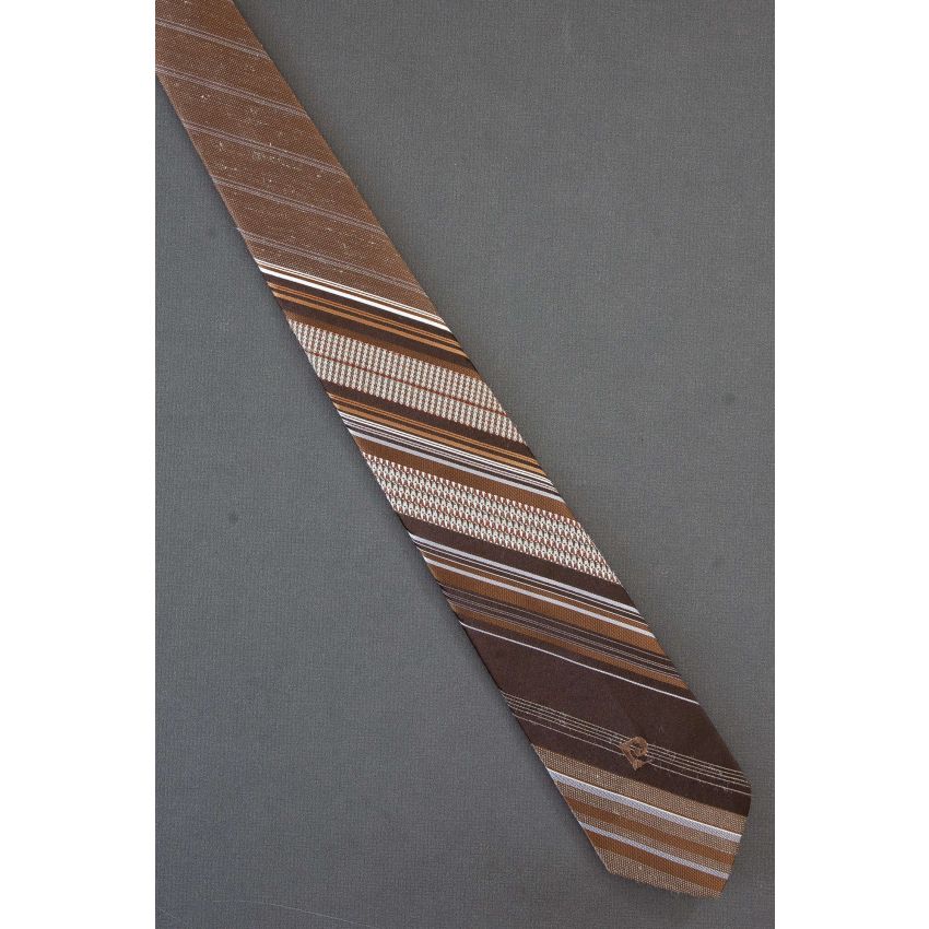 1970s 1980's Pierre Cardin Striped Logo Tie