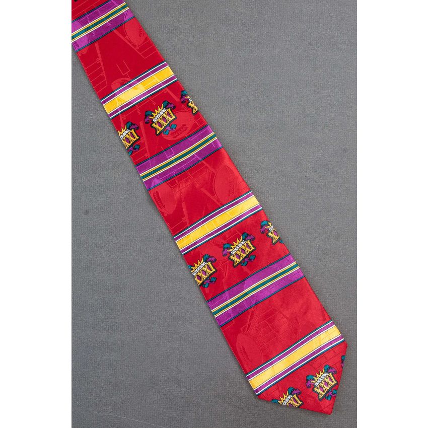 Super Bowl XXXI - Red Silk NFL Football Necktie