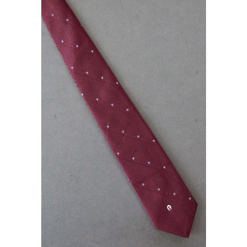 Etienne Aigner Logo - 80's Burgundy Necktie