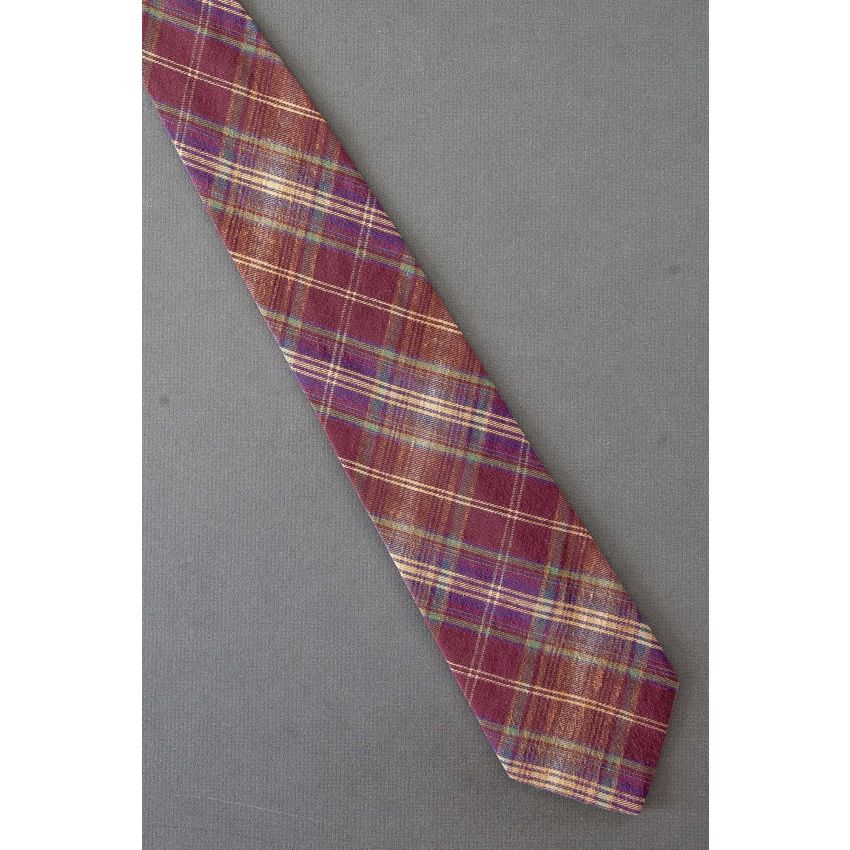Mauve Pink Plaid - Modern Cotton Necktie