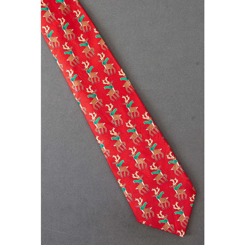 Reindeer Wear Green Scarves - Christmas Tie