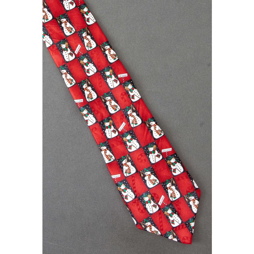 Snowman Holds Let It Snow Sign - Fun Necktie