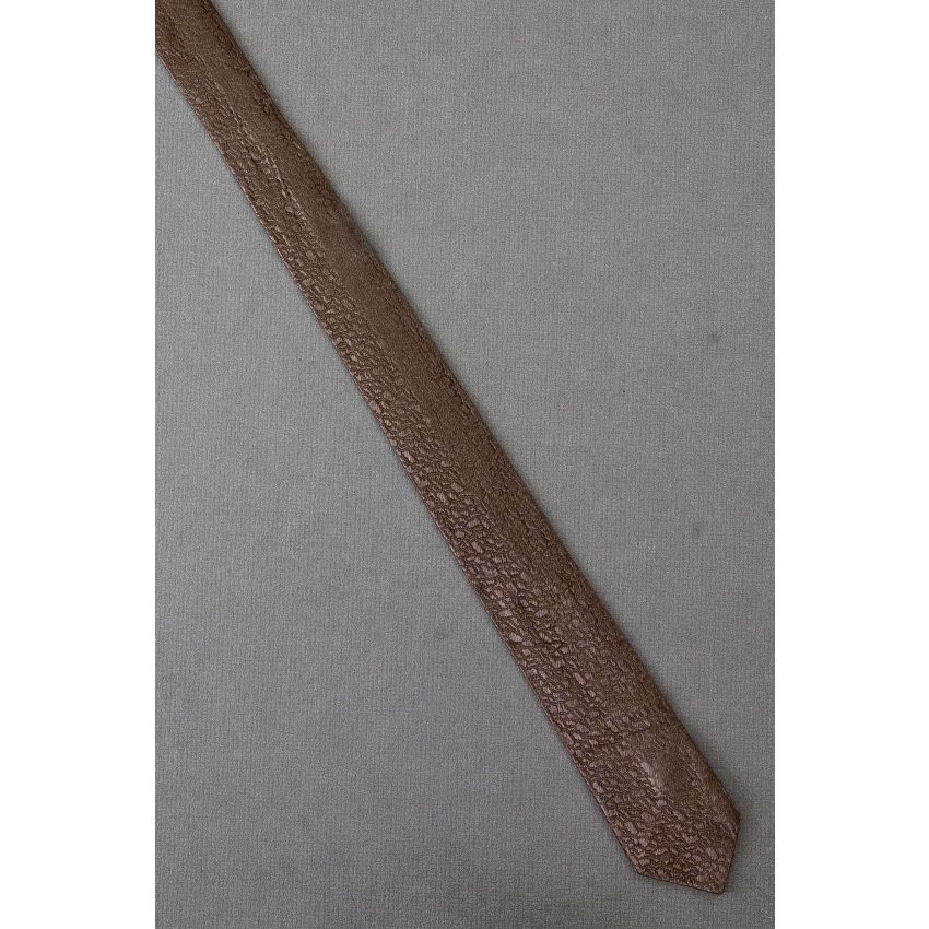 Highly Textured 1960's Skinny Brown Necktie