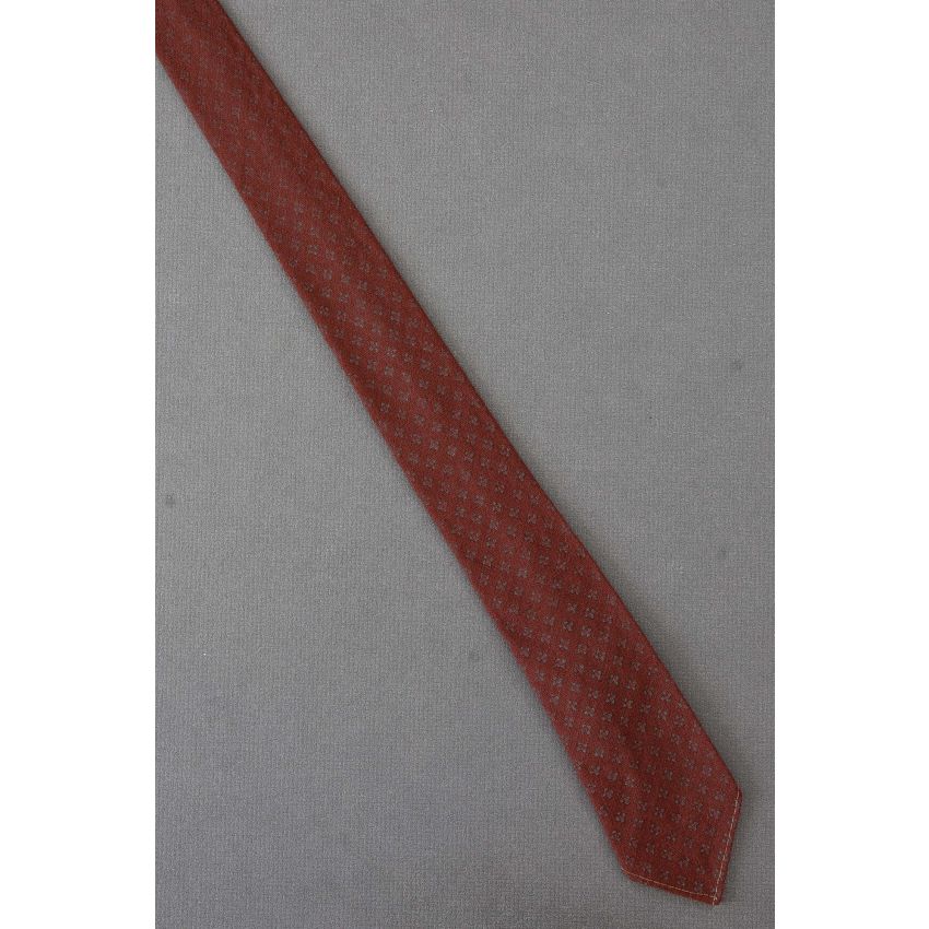 Chestnut Brown Diamond Pattern - Skinny Necktie