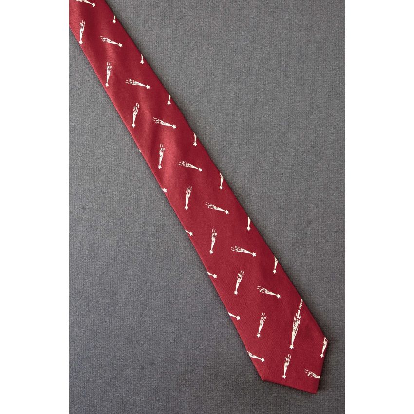 Shooting Stars in the Sky - Men's Red Silk Necktie