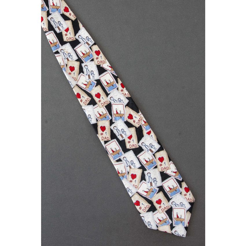 #1 Dad Cards of Hearts & Boating Adventures Tie