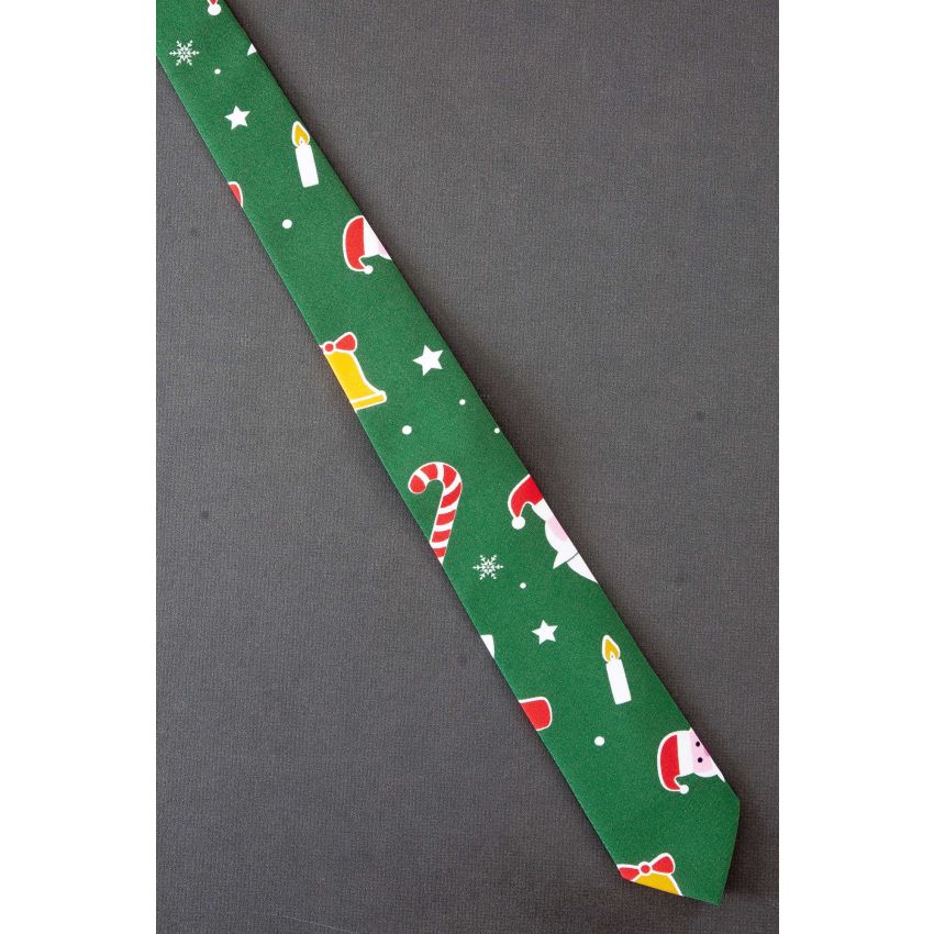 Christmas Themes - Skinny Green Necktie