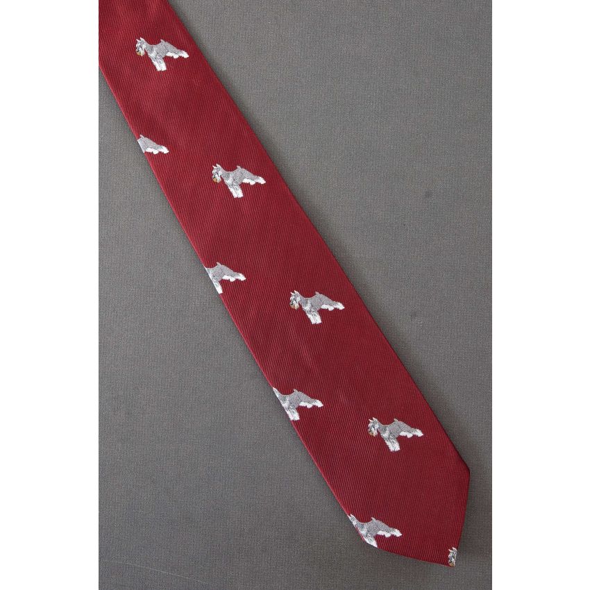 Terrier Dog Breed Allover - Red Vintage Necktie